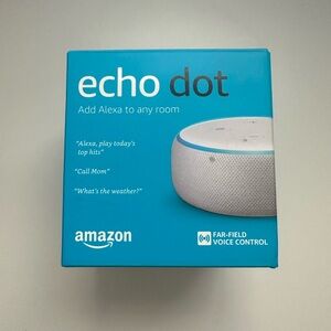 Amazon Echo Dot in Blue and White